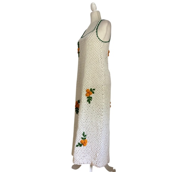 Rhode Alva Dress Marigold Crochet NWT in White Yellow Gold Floral - Picture 9 of 14